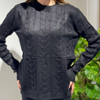 Coordinato in lana trecce